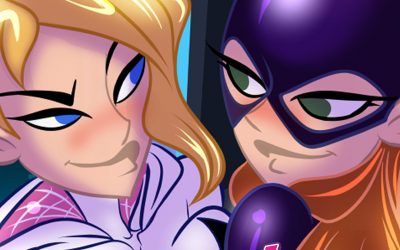 BATGIRL LOVES SPIDER GWEN, NEW PIN UP ADDED